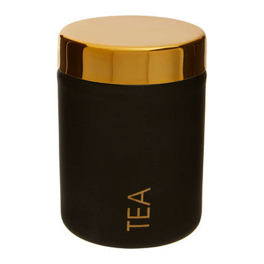 Black Enamel Finish Tea Canister - Liberty