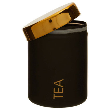 Black Enamel Finish Tea Canister - Liberty