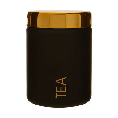 Black Enamel Finish Tea Canister - Liberty