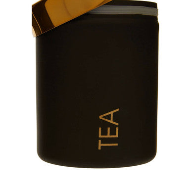 Black Enamel Finish Tea Canister - Liberty
