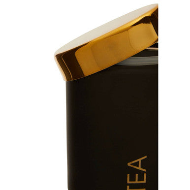 Black Enamel Finish Tea Canister - Liberty