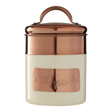 Cream and Copper Tea Canister - Prescott