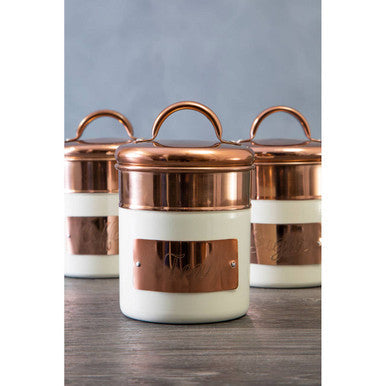 Cream and Copper Tea Canister - Prescott