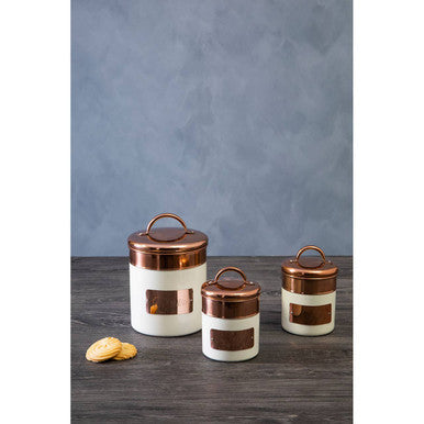 Cream and Copper Tea Canister - Prescott