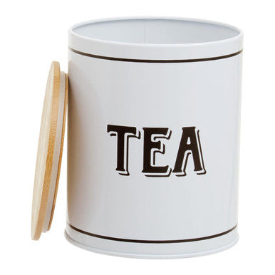 White Metal Tea Canister - Grocer