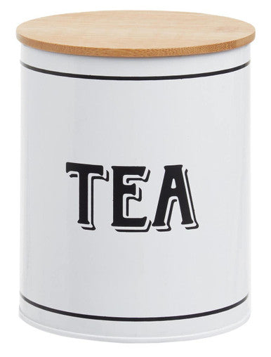 White Metal Tea Canister - Grocer