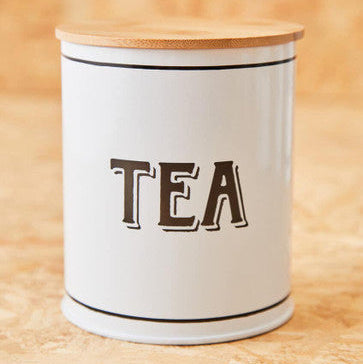 White Metal Tea Canister - Grocer