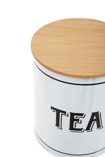 White Metal Tea Canister - Grocer