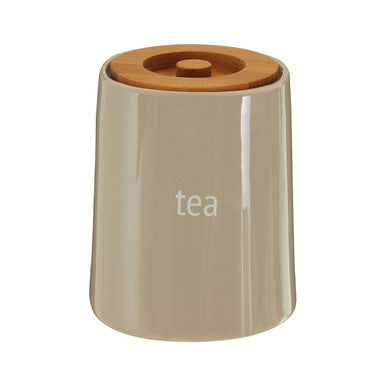 Beige Ceramic Tea Canister - Fletcher