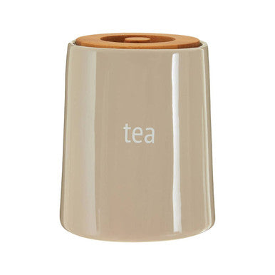 Beige Ceramic Tea Canister - Fletcher
