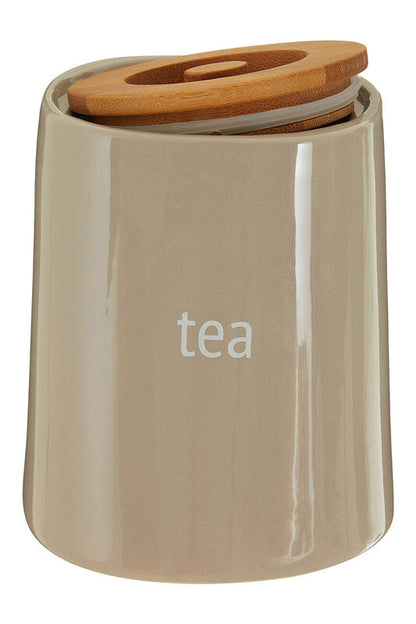 Beige Ceramic Tea Canister - Fletcher