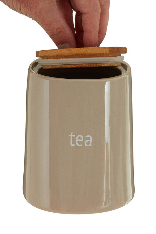 Beige Ceramic Tea Canister - Fletcher